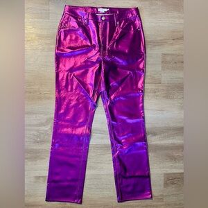Good American Metallic Purple Kids Pants